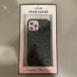 NIB Velvet Caviar Black Leopard iPhone 12/ 12 Pro Case
